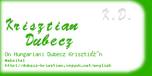 krisztian dubecz business card
